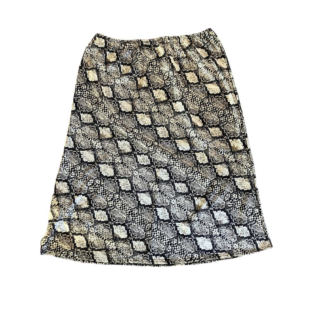 Olivia Rae Women's Snakeskin A-Line Satiny Smooth Feel Above-Knee Skirt | Size L
